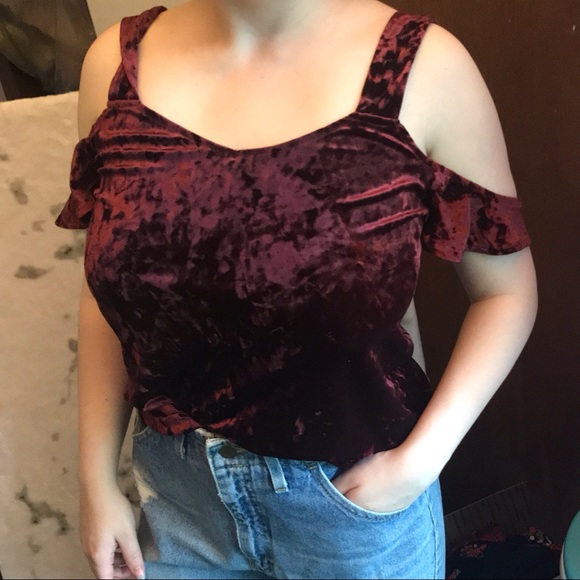 LC Lauren Conrad Velvet Top - Picture 3 of 5